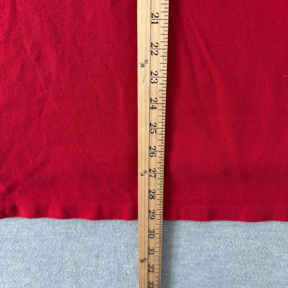 Polo Ralph Lauren Men XL Red Short Sleeve Pique Cotton Polo Shirt Navy Pony Logo - Picture 8 of 9